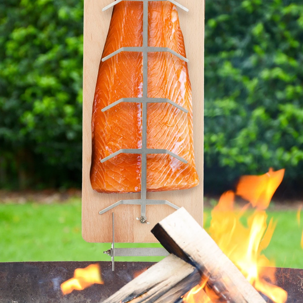 Relaxdays Planche à Fumer Barbecue Saumon - Support Droit - Planche à Saumon Finlandaise - Planche Barbecue - Bois De Hêtre 3 Relaxdays Planche à Fumer Barbecue Saumon - Support Droit - Planche à Saumon Finlandaise - Planche Barbecue - Bois De Hêtre – Image 3