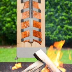 Relaxdays Planche Fumoir Saumon - Lot De 2 - XL - Bois De Cèdre - Planche Saumon - Barbecue - Nature -Grill Feu Maison 1200x1200 556