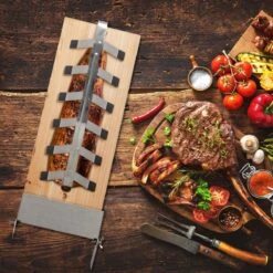 Relaxdays Planche Fumoir Saumon - Lot De 2 - XL - Bois De Cèdre - Planche Saumon - Barbecue - Nature -Grill Feu Maison 1200x1200 557