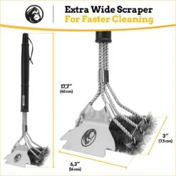 Brosse à Gril Mountain Grillers Avec Poils Robustes Et Grattoir Pointu - Cette Brosse Métallique Pour Gril Nettoie Les Grilles Métalliques Sans Les Endommager. -Grill Feu Maison 1200x1200 751