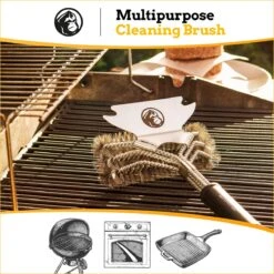 Brosse à Gril Mountain Grillers Avec Poils Robustes Et Grattoir Pointu - Cette Brosse Métallique Pour Gril Nettoie Les Grilles Métalliques Sans Les Endommager. -Grill Feu Maison 1200x1200 753