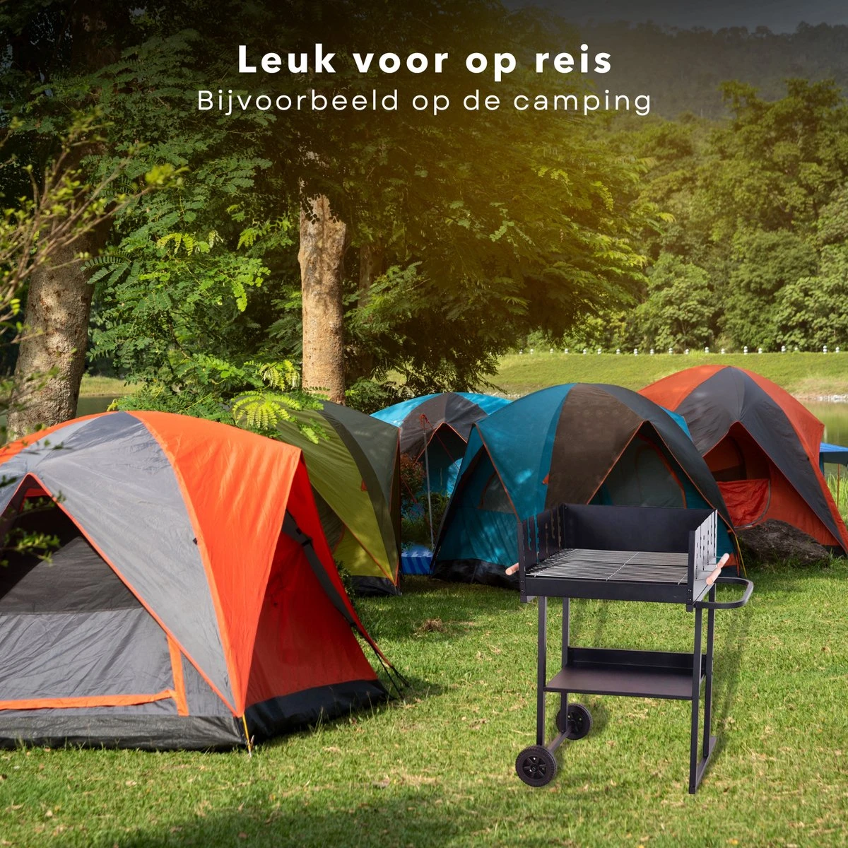 BBQ Rectangulaire Cheqo® - Barbecue Sur Roues - Charbon De Bois - 82x47x90cm - Hauteur De Cuisson Réglable 75-87cm - Surface De Cuisson 59x41cm - Avec Paravent - Mobile 2 BBQ Rectangulaire Cheqo® - Barbecue Sur Roues - Charbon De Bois - 82x47x90cm - Hauteur De Cuisson Réglable 75-87cm - Surface De Cuisson 59x41cm - Avec Paravent - Mobile – Image 2