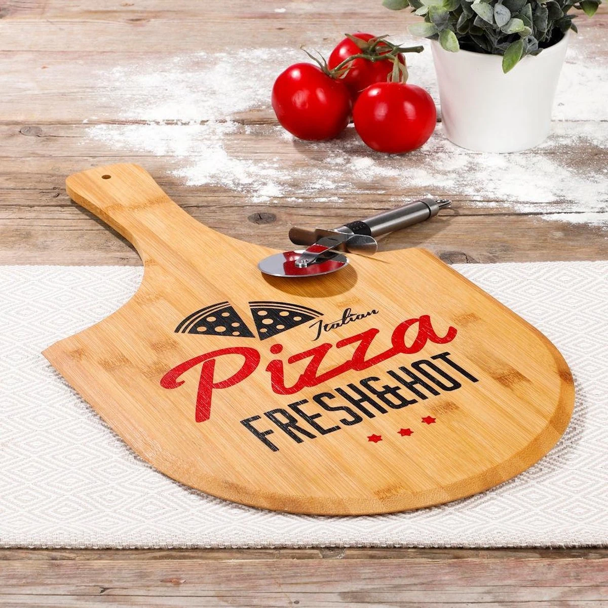 Decopatent® Bamboe Pizza Pelle Pour Ø30 Cm Pizza - Planche à Pizza Avec Poignée - Assiettes à Pizza - Four - Barbecue - Service Conseil 1 Decopatent® Bamboe Pizza Pelle Pour Ø30 Cm Pizza - Planche à Pizza Avec Poignée - Assiettes à Pizza - Four - Barbecue - Service Conseil