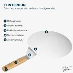 Pelle à Pizza Kitchenz Avec Set De Coupe-pizza - Pelle à Pizza Pour BBQ - Avec Coupe-pizza - Manche En Bois - Lame En Aluminium -Grill Feu Maison 1200x1200 862