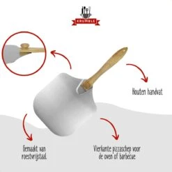 Krumble - Acier Inoxydable - Carrée - Avec Manche En Bois - 64 X 30 Cm (lxl) - Spatule à Pizza - Accessoires Barbecue - Argent - Marron Clair -Grill Feu Maison 1200x1200 865