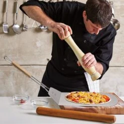 Relaxdays Pelle à Pizza Manche Bois - Pliable - Pelle à Pain Inox - Four Pelle à Pizza -Grill Feu Maison 1200x1200 869