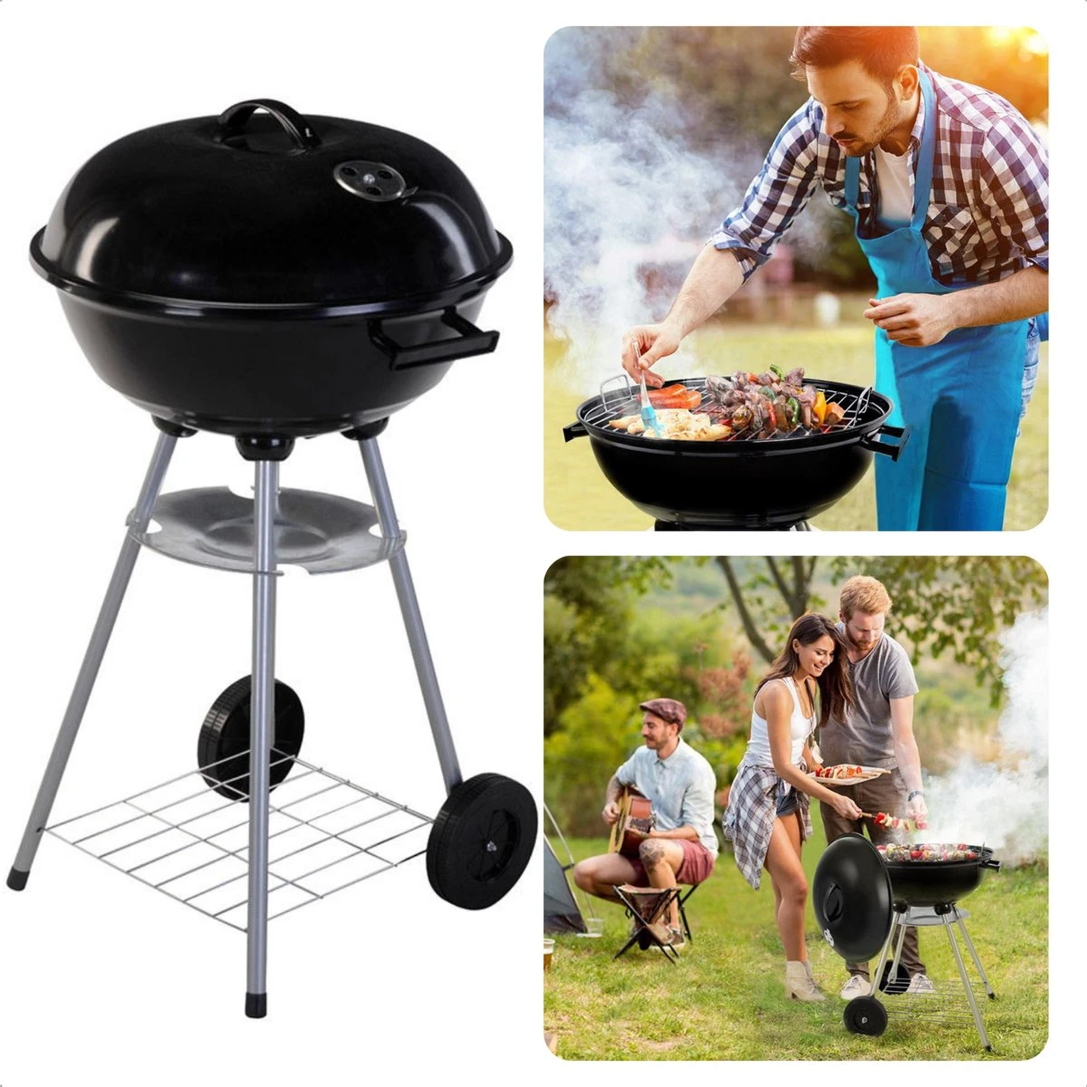 Kogelbarbecue Cheqo® - Ø46 Cm - BBQ Rond En Métal - Pour Charbon De Bois & Briquettes - 2 Grandes Roues - Étagère De Rangement Chromée - Hauteur De Cuisson 78cm - Plaque De Collecte - Poids 5kg - Homologation GS/TÜV - Barbecue 1 Kogelbarbecue Cheqo® - Ø46 Cm - BBQ Rond En Métal - Pour Charbon De Bois & Briquettes - 2 Grandes Roues - Étagère De Rangement Chromée - Hauteur De Cuisson 78cm - Plaque De Collecte - Poids 5kg - Homologation GS/TÜV - Barbecue