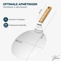 Kitchenz Pelle à Pizza Acier Inoxydable - Pelle à Pizza Pour BBQ - Manche Bois - 25,5 CM -Grill Feu Maison 1200x1200 920