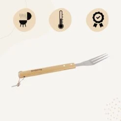 Fourchette BBQ Orange85 - Pics à Brochettes - Acier Inoxydable - Fourchette à Viande - 38CM - Bois - Accessoires De Vêtements Pour Bébé Barbecue -Grill Feu Maison 1200x1200 945