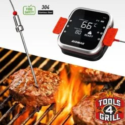 Tools4grill Sans Fil Bluetooth Viande - BBQ - Thermomètre 2 Sondes / Sondes De Mesure -Grill Feu Maison 1200x1200 960