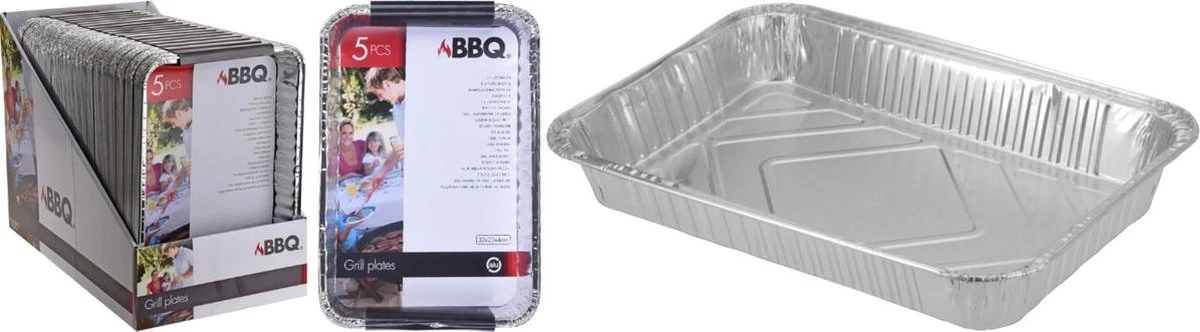 Bbq Shallow Set Aluminium 5 Pieces Argent 5 Bbq Shallow Set Aluminium 5 Pieces Argent – Image 5