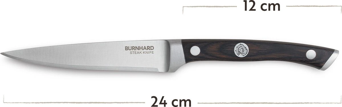 Burnhard Couteau Avec Manche En Bois Pakka Couteaux à Steak 4 Pièces 2 Burnhard Couteau Avec Manche En Bois Pakka Couteaux à Steak 4 Pièces – Image 2