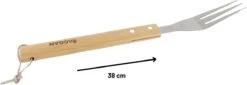 Fourchette BBQ Orange85 - Pics à Brochettes - Acier Inoxydable - Fourchette à Viande - 38CM - Bois - Accessoires De Vêtements Pour Bébé Barbecue