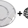 Système De Barbecue - Grille De Gril En Acier Inoxydable Pour Barbecue De 57 Cm + Grille De Cuisson En Fonte. Convient, Entre Autres, à Tous Les Barbecues Avec Bouilloire Weber De 57 Cm