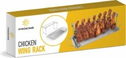 PROKING Support Ailes De Poulet - Accessoires De Vêtements Pour Bébé BBQ - Support Poulet BBQ - Four Support Poulet - Plateau De Collecte Inclus - Acier Inoxydable -Grill Feu Maison 1200x552