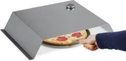 Relaxdays BBQ Pierre à Pizza - Pelle à Pizza - Cloche - Four à Pizza Barbecue - Thermomètre - 33 Cm -Grill Feu Maison 1200x586 3