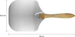 Krumble - Acier Inoxydable - Carrée - Avec Manche En Bois - 64 X 30 Cm (lxl) - Spatule à Pizza - Accessoires Barbecue - Argent - Marron Clair -Grill Feu Maison 1200x587 1