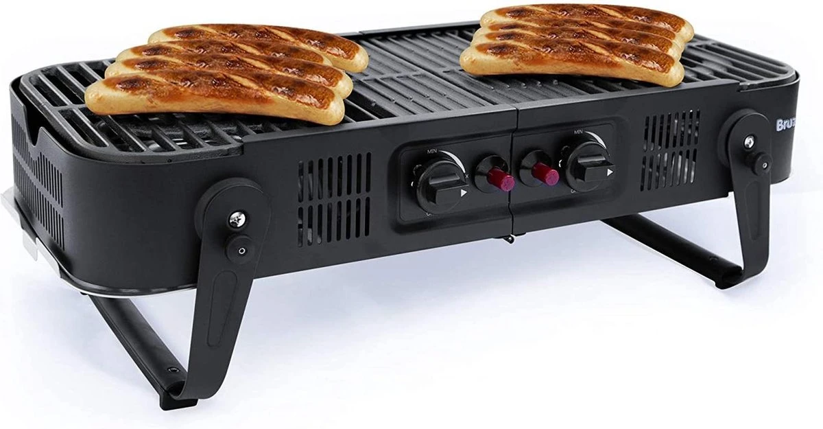 Barbecue à Gaz - Barbecue à Gaz Pliable Zinaps Barbecue à Gaz à 2 Brûleurs Avec Pliage De 3,3 KW à Emporter Avec Sac De Transport Pour Pique-niques, Balcons Et Plus Pour Cartouches De Gaz Normales 5 Kg Et 11 Kg - (WK 02124)