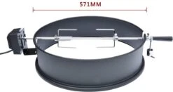 Rôtissoire Universelle Onlyfire 57CM Avec Anneau Pour Gril à Charbon De Bois, Ensemble De Brochettes Pour Weber 2290 Et Autres Modèles -Grill Feu Maison 1200x638 1