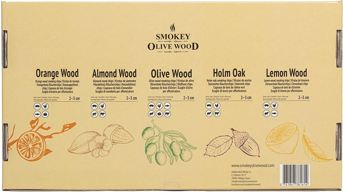 Smokey Olive Wood Gifbox Nº3 5x 500ml - Citroen - Chêne Vert - Olive - Amande - Orange 2 Smokey Olive Wood Gifbox Nº3 5x 500ml - Citroen - Chêne Vert - Olive - Amande - Orange – Image 2