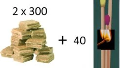 2 Sacs D'allume - Feu Fire-Up De 300 Pièces + 1 Boîte D'allumettes Longues De 40 Pièces Gratuit