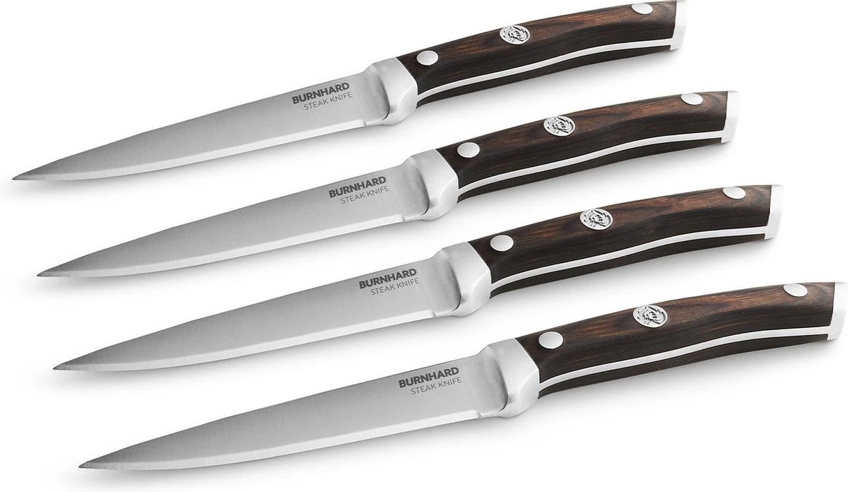 Burnhard Couteau Avec Manche En Bois Pakka Couteaux à Steak 4 Pièces 6 Burnhard Couteau Avec Manche En Bois Pakka Couteaux à Steak 4 Pièces – Image 6
