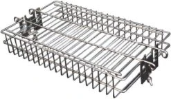 Panier Gril Plat En Acier Inoxydable BBQNovation Pour Broche / Rôtisserie, Hauteur Réglable Sur 4 Niveaux