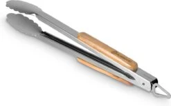 Burnhard Pince à Barbecue Burnhard 45cm | Acier Inoxydable | Manche En Bois D'acacia | Avec œillet De Suspension