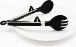 Doodadeals® Pro Pinces à Spaghetti – Pinces à Pâtes – Pinces De Service – Pinces De Cuisine – Pinces De Service – Cuillère Et Fourchette – Zwart / Acier Inoxydable – Longueur 26 Cm -Grill Feu Maison 1200x748 4