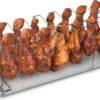 Grille D'ailes De Poulet Navaris Pour Le BBQ - Support De Cuisse De Poulet Avec égouttoir - Accessoire De Gril Et De Barbecue Pour 14 Pièces De Poulet - Acier Inoxydable