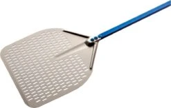 Pelle à Pizza - 33 X 33 Cm - Perforée - Manche : 60 Cm - Aluminium Anodisé)