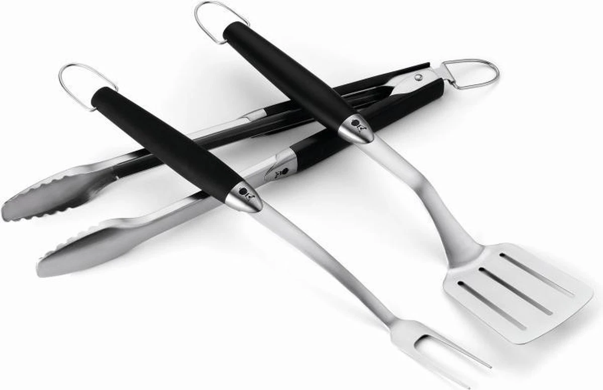 Ensemble D'outils Pour Barbecue Weber, 3 Pièces, Acier Inoxydable, Noir 2 Ensemble D'outils Pour Barbecue Weber, 3 Pièces, Acier Inoxydable, Noir – Image 2