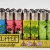 Briquet Clipper Mini - CP22 - Thema 'Puzzle Weed' - 8 Pièces - Briquet à Silex - Classic Silex
