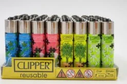 Briquet Clipper Mini - CP22 - Thema 'Puzzle Weed' - 8 Pièces - Briquet à Silex - Classic Silex