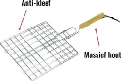 Grille De Barbecue - 2 Pièces - Grille De Grill 20 X 20 Cm - Manche En Bois - Grille De Grill Carrée - Grille De Serrage -Grill Feu Maison 1200x804 6