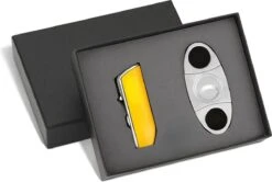 Cohiba Coupe-Cigare Et Allume-Cigare - Set Complet Allume-Cigare - Briquet Jet Flame - Jaune