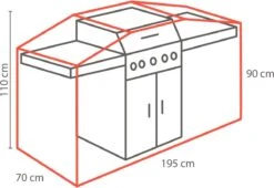DistriCover De BBQ - étanche - 195 X 70x 110 Cm - Couleur Anthracite - Garantie 2 Ans -Grill Feu Maison 1200x824