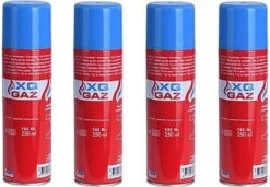4x Bidons Briquet De Remplissage / Remplissage De Gaz / Bouteille De Gaz Butane - 250 Ml - Remplissage Plus Léger + 5 Adaptateurs