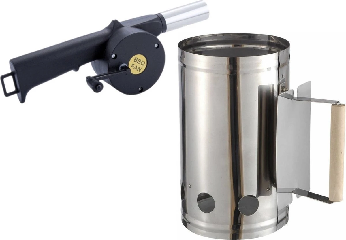 Briquettes De Barbecue Démarreur En Acier Inoxydable Avec Manche En Bois 27 X 17 Cm - Avec Souffleur/souffleur/ventilateur BBQ Noir 30 Cm 1 Briquettes De Barbecue Démarreur En Acier Inoxydable Avec Manche En Bois 27 X 17 Cm - Avec Souffleur/souffleur/ventilateur BBQ Noir 30 Cm