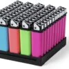 Briquet - Briquet à Gaz - Jetable - Allumage à Pierre - Avec Régulateur De Flamme - Avec Sécurité Enfant - 50 Pièces