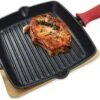 Poêle à Griller En Fonte Avec Protège Plat Et Manche Diamètre 31 Cm