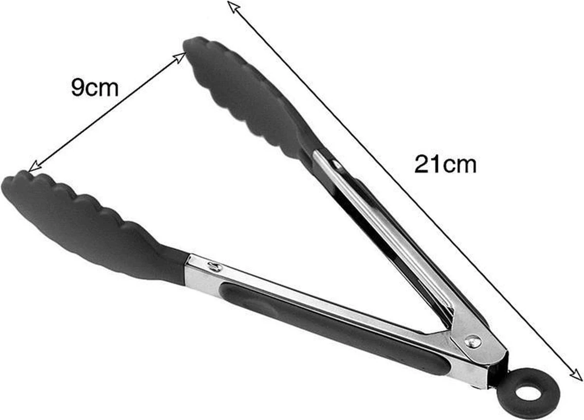 Pinces De Cuisine - Acier Inoxydable - Pinces De Cuisine - Buffet - Salade - Pinces De Service à Poignée - Sécurité Alimentaire - Barbecue En Siliconen - 1 Pièce 4 Pinces De Cuisine - Acier Inoxydable - Pinces De Cuisine - Buffet - Salade - Pinces De Service à Poignée - Sécurité Alimentaire - Barbecue En Siliconen - 1 Pièce – Image 4