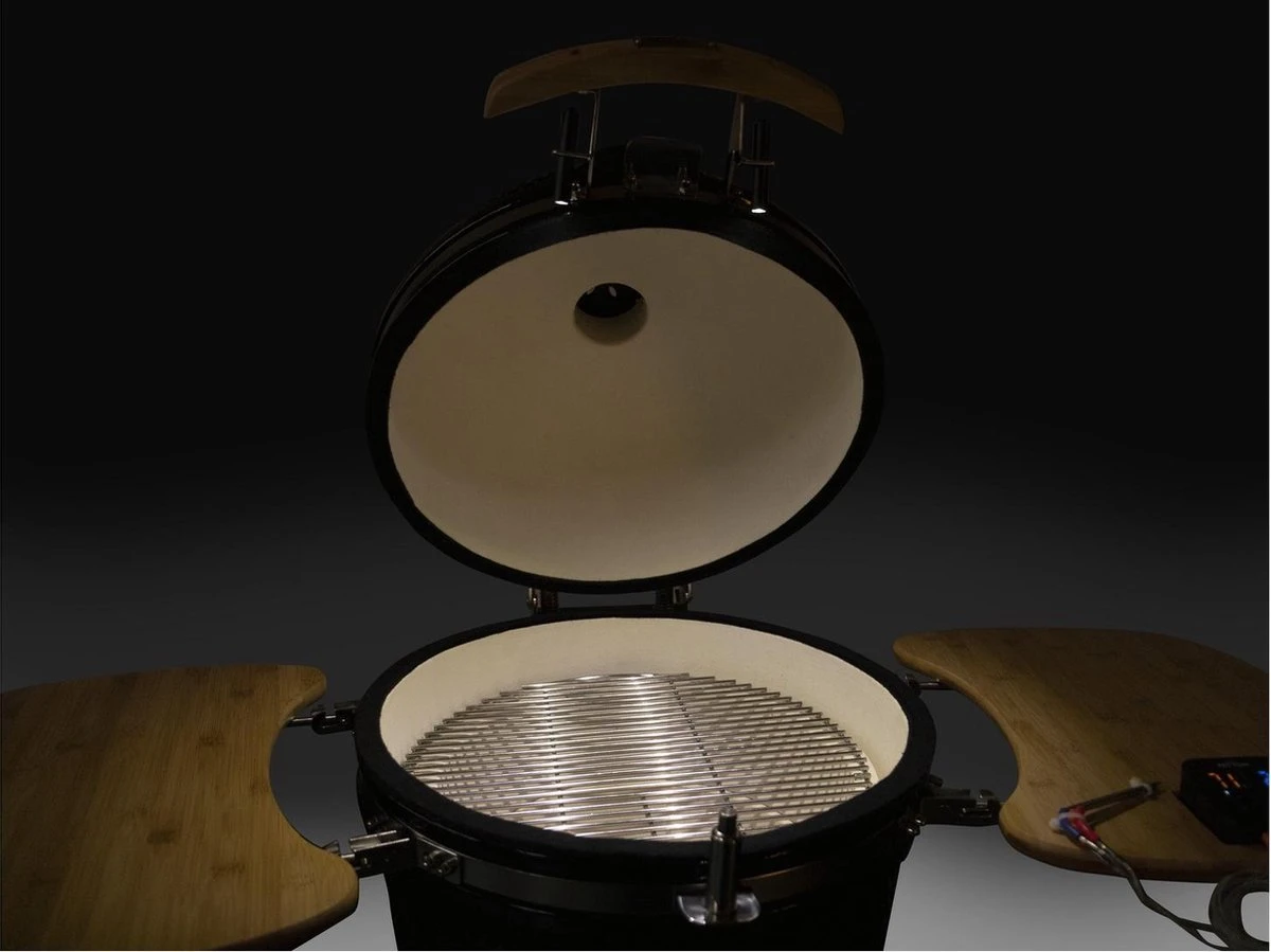 Patton - Kamado 16 - Premium Black - Barbecue En Céramique - Avec Indicateur De Température à Cœur Bluetooth - éclairage LED - Moyen - Complet - Noir 10 Patton - Kamado 16 - Premium Black - Barbecue En Céramique - Avec Indicateur De Température à Cœur Bluetooth - éclairage LED - Moyen - Complet - Noir – Image 10