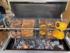 Panier Gril Plat En Acier Inoxydable BBQNovation Pour Broche / Rôtisserie, Hauteur Réglable Sur 4 Niveaux -Grill Feu Maison 1200x900 27