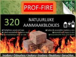 Prof-Fire - 320 Allume-feu Marron - Inodore - Produit Naturel Respectueux De Environnement - Qualité Professionnelle - Qualité Fire-Up