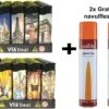 100x Briquets Rechargeables - Unilite - Briquet Clic De Haute Qualité - Avec Monuments Et Impression De Guitare Musicale - Avec 2x Bouteilles De Gaz