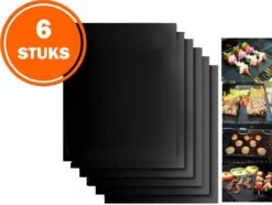 Tapis De BBQ - 6 Pièces - Résistant à La Chaleur - Réutilisable - BBQ - Tapis De Cuisson - Cuisine - Tapis De Four