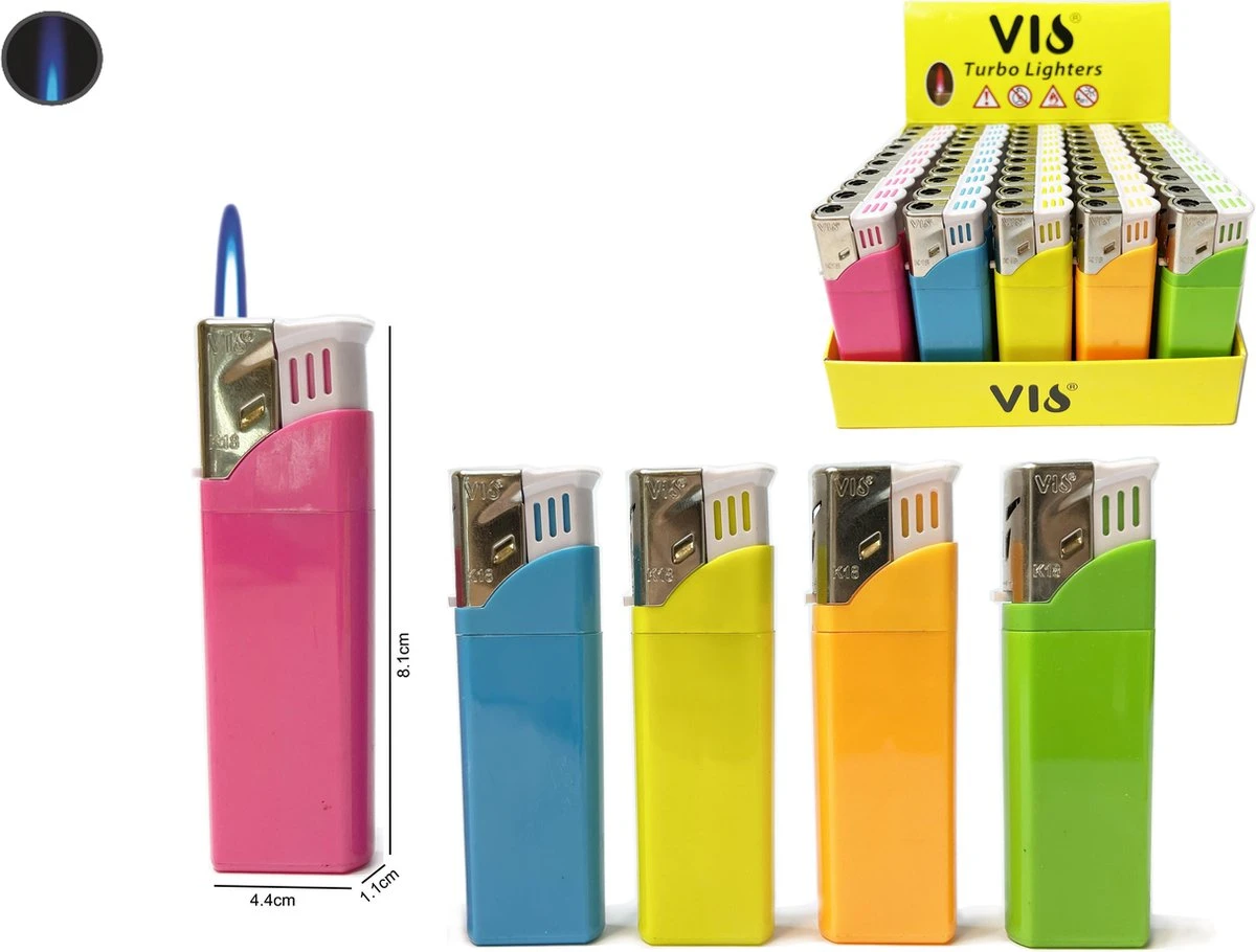 Briquets Turbo Couleur Néon - Marque Unilite Vio - Barquette De 50 Pièces - Rechargeable 1 Briquets Turbo Couleur Néon - Marque Unilite Vio - Barquette De 50 Pièces - Rechargeable