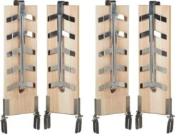 Relaxdays 4 X Planche à Fumer En Set - Support Inox - Bois De Cèdre - Planche à Saumon - Barbecue