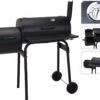 The Mash - Barbecue à Charbon XXL En Métal - Grille En Acier Inoxydable Pour BBQ - Chariot à Grillades (100 Cm) Série Steel Pour Jardin - Grille Outdoor Avec Thermomètre - Grille BBQ Pour Camping Noir